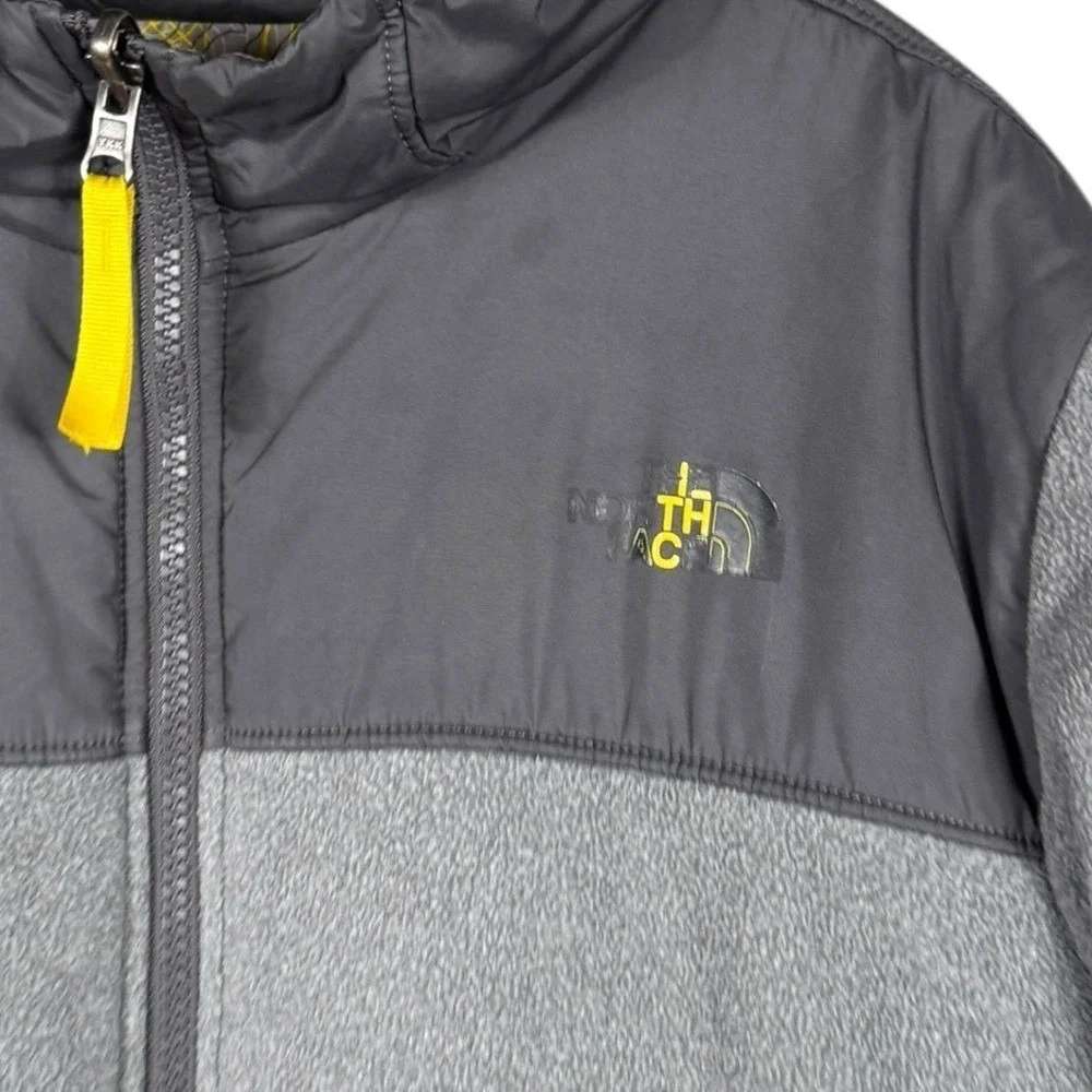 The North Face Boys Hooded Midweight Fleece Jacket Large Grey Outdoors Winter